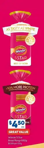 Foodland Wonder 5 Star Bread Range offer