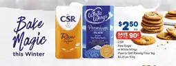 Foodland CSR Raw Sugar or White Wings Plain or Self Raising Flour offer