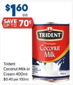 Foodland Trident coconut milk or cream offer