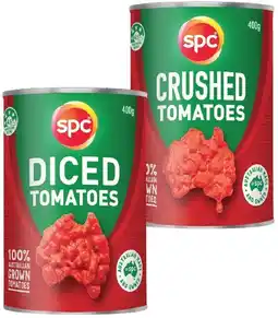 IGA SPC Diced or Crushed Tomatoes 400-410g Selected Varieties offer