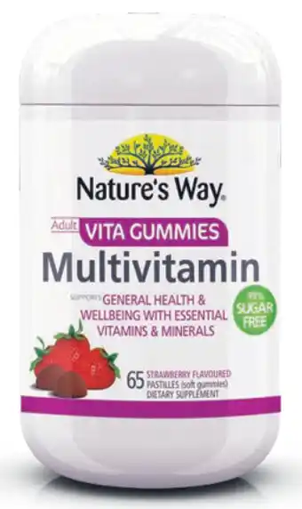 Chemist Warehouse Nature’s way adult vita gummies 99% sugar free multivitamin 65 pastilles offer