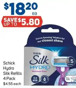 Foodland Schick Hydro Silk Refills offer