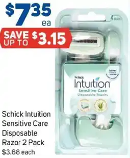 Foodland Schick Intuition Sensitive Care Disposable Razor offer