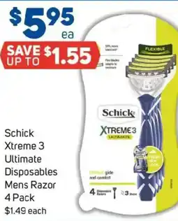 Foodland Schick Xtreme 3 Ultimate Disposables Mens Razor offer