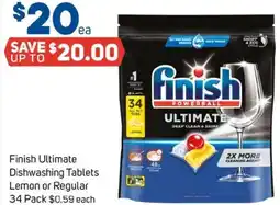 Foodland Finish Ultimate Dishwashing Tablets Lemon or Regular offer