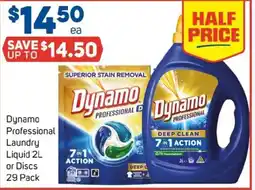 Foodland Dynamo Professional Laundry Liquid 2L or Discs 29 Pack offer