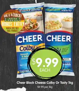 Spudshed Cheer Block Cheese Colby Or Tasty offer