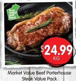 Spudshed Market Value Beef Porterhouse Steak Value Pack offer