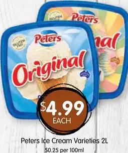 Spudshed Peters Ice Cream Varieties offer