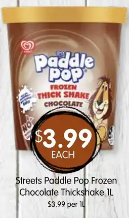 Spudshed Streets Paddle Pop Frozen Chocolate Thickshake offer