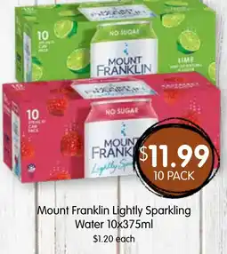 Spudshed Mount Franklin Lightly Sparkling Water offer