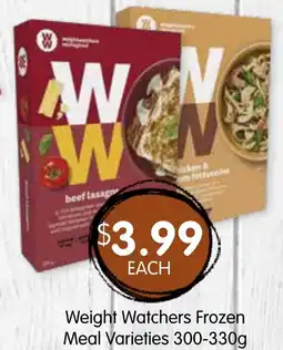 Spudshed Weight Watchers Frozen Meal Varieties offer