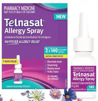 Chemist Warehouse Telnasal allergy spray twin pack 2 x 140 sprays offer