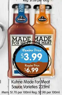 Spudshed Kuhne Made For Meat Sauce Varieties offer