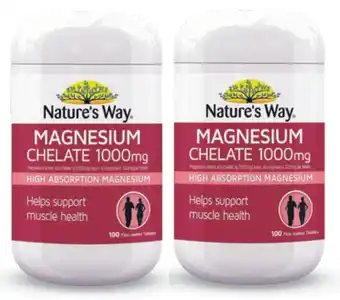 ePharmacy Nature’s way magnesium chelate 1000mg 100 tablets offer