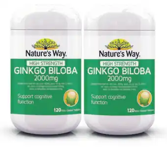 ePharmacy Nature’s way high strength ginkgo biloba 2000mg 120 tablets offer