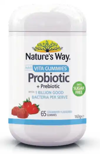 ePharmacy Nature’s way adult vita gummies 94% sugar free probiotic + prebiotic 65 gummies offer