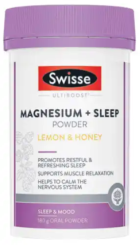 Swisse ultiboost magnesium + sleep powder lemon & honey 180g oral powder