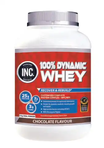 Inc 100% dynamic whey chocolate flavour 2kg