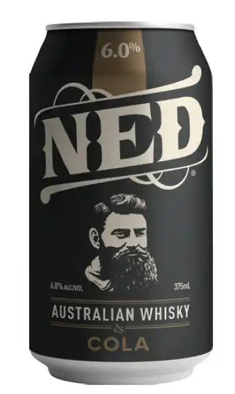 The Bottle O Ned australian whisky & cola 6% premix cans 375ml 4 pack offer