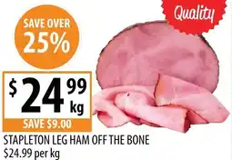 Supabarn Stapleton Leg Ham Off The Bone offer