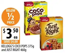 Supabarn Kellogg's coco pops and just right offer