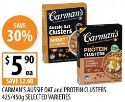 Supabarn Carman's aussie oat and protein clusters offer