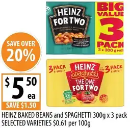 Supabarn Heinz baked beans and spaghetti offer