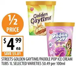 Supabarn Streets golden gaytime/paddle pop ice cream tubs offer