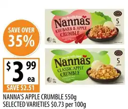 Supabarn Nanna's apple crumble offer