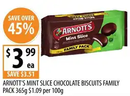 Supabarn Arnott's mint slice chocolate biscuits family pack offer