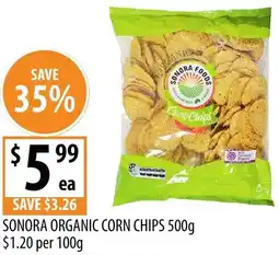 Supabarn Sonora organic corn chips offer
