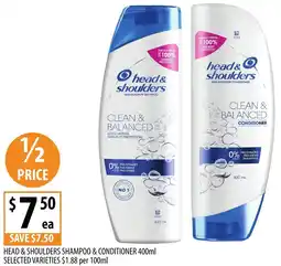 Supabarn Head & shoulders shampoo & conditioner offer