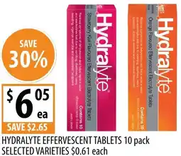 Supabarn Hydralyte effervescent tablets offer