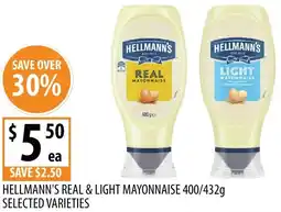 Supabarn Hellmann's real & light mayonnaise offer