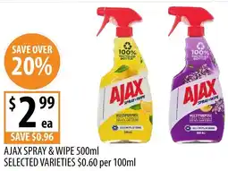 Supabarn Ajax spray & wipe offer