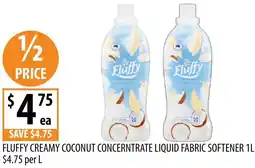Supabarn Fluffy creamy coconut concerntrate liquid fabric softener offer