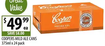 Supabarn Coopers mild ale cans offer