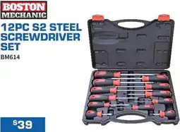 Burson Auto Parts Boston mechanic 12pc s2 steel screwdriver set offer