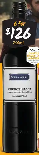 Cellarbrations Wirra Wirra Church Block offer