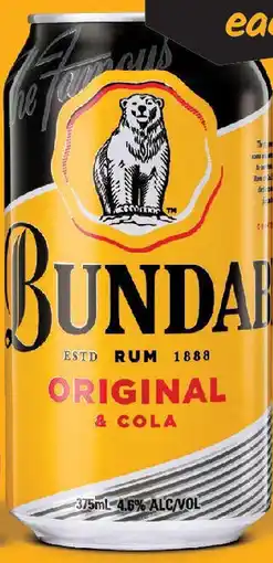 Cellarbrations Bundaberg Original Rum & Cola 4.6% Premix Cube Cans offer