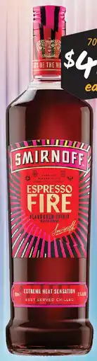 Cellarbrations Smirnoff Espresso Fire Vodka offer