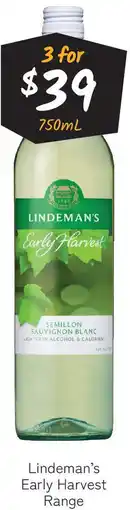 Cellarbrations Lindeman's Early Harvest Range offer