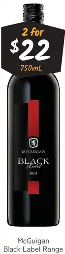 Cellarbrations McGuigan Black Label Range offer