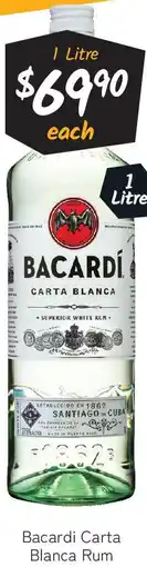 Cellarbrations Bacardi Carta Blanca Rum offer
