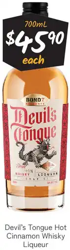Cellarbrations Devil's Tongue Hot Cinnamon Whisky Liqueur offer
