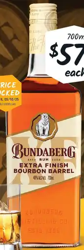 Cellarbrations Bundaberg Extra Finish Bourbon Barrel Rum offer