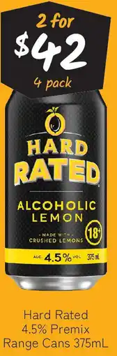 Cellarbrations Hard Rated 4.5% Premix Range Cans offer