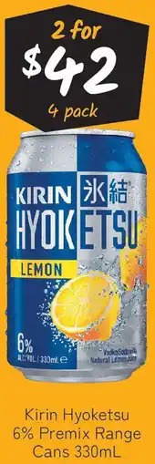 Cellarbrations Kirin Hyoketsu 6% Premix Range Cans offer