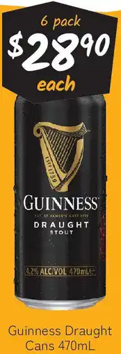 Cellarbrations Guinness Draught Cans offer